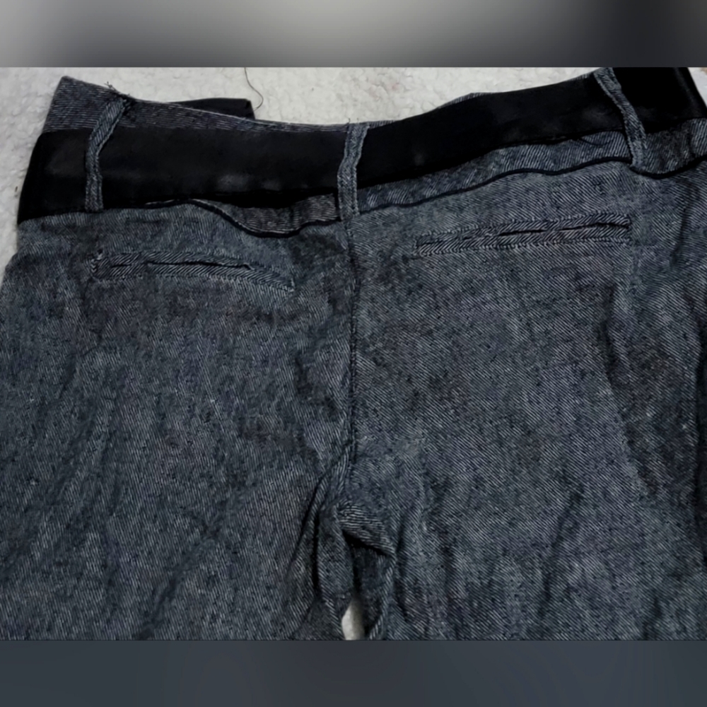 Maurices Linen Wide leg Dress pants. Dark grey, Satiny Belt. Size 5/6 NWOT - Picture 6 of 8